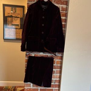 Vintage Gap burgundy velvet skirt/blazer set